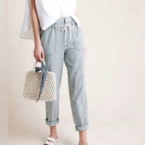 Anthropologie Green Striped Joggers